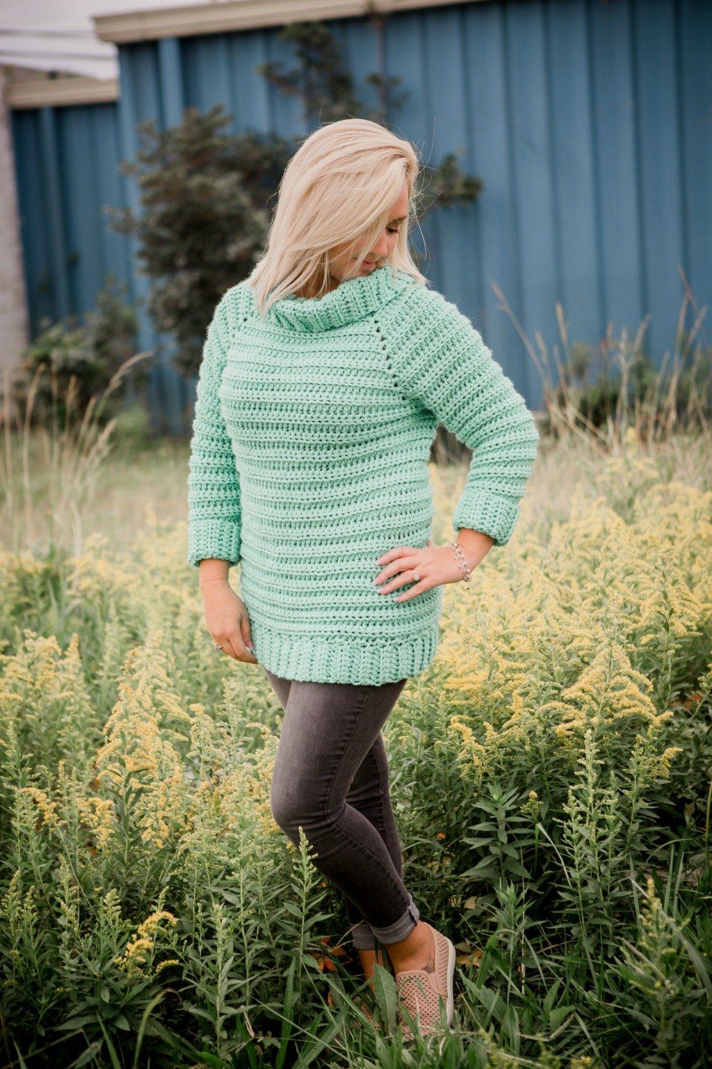 Free Crochet Cowl Neck Sweater