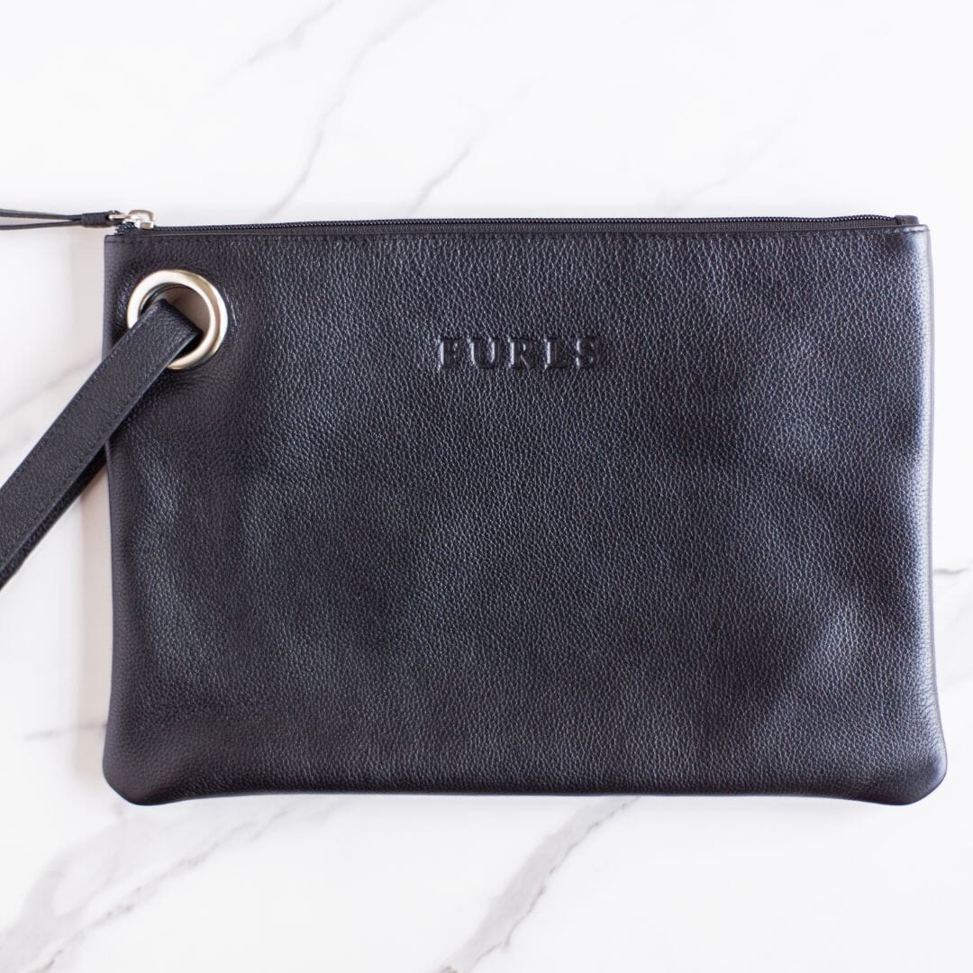 Blair Leather Hook Clutch Leather Accessories FurlsCrochet Black