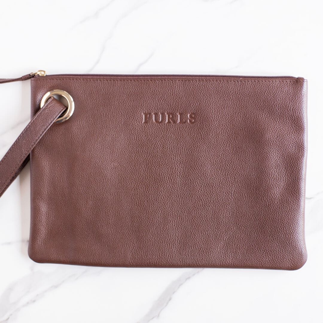 Blair Leather Hook Clutch Leather Accessories FurlsCrochet Brown