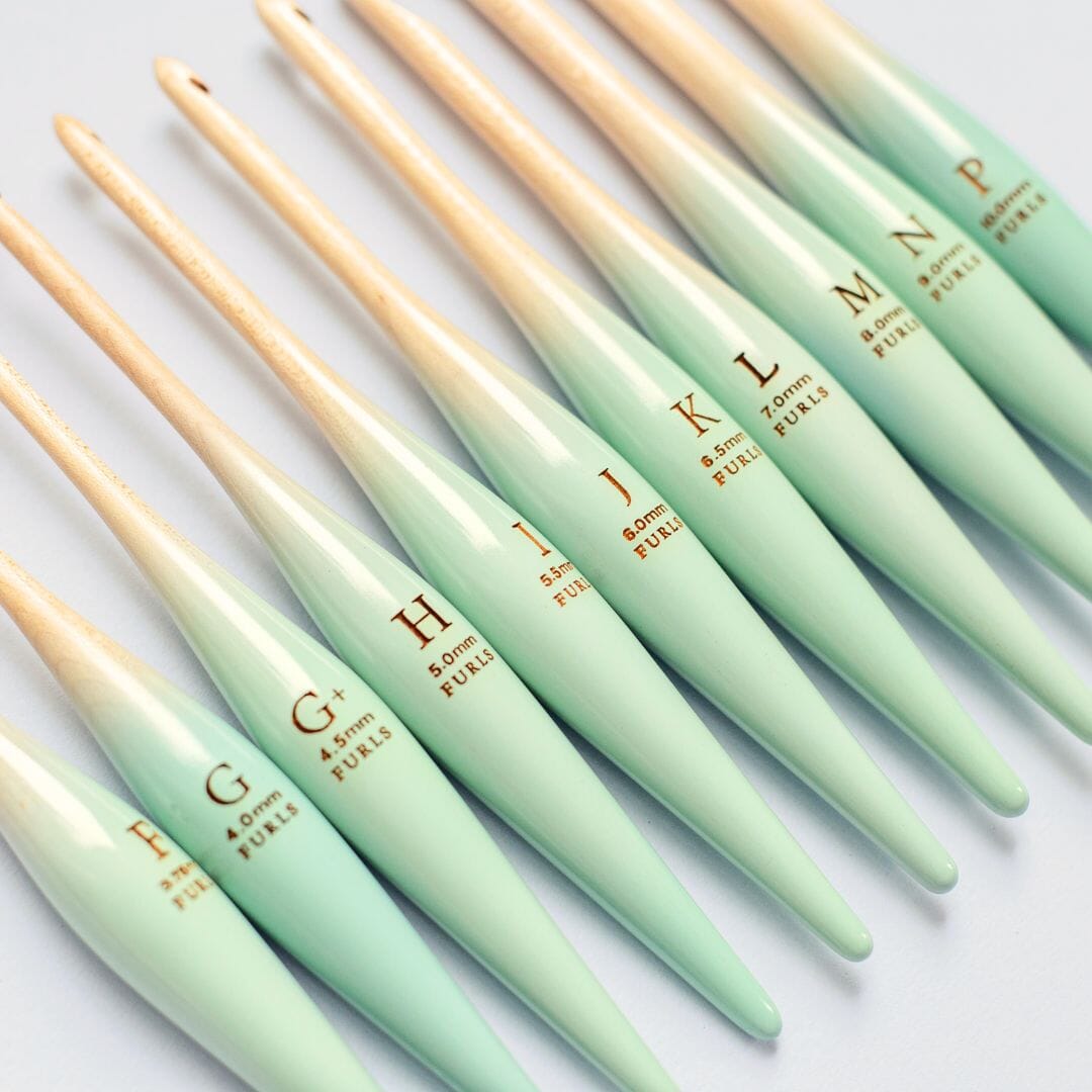 Limited Edition Sage Ombre Streamline Wood Crochet Hooks Wood Streamline FurlsCrochet