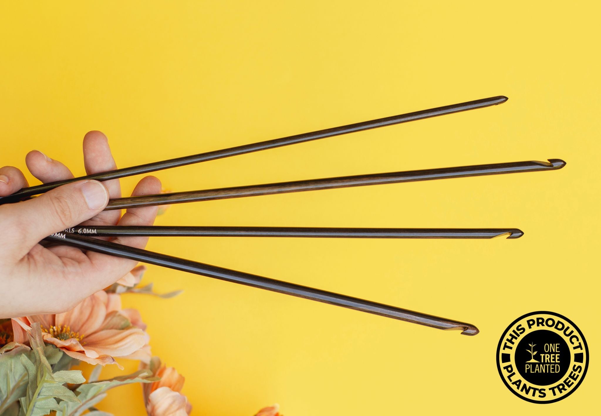 Tunisian Crochet Hook in Ebony Tunisian Hooks FurlsCrochet