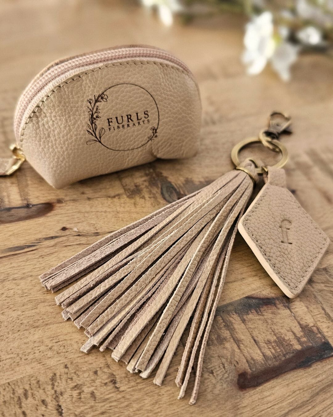 Clara Notions Pouch and Darcy Keychain Set Leather Accessories FurlsCrochet