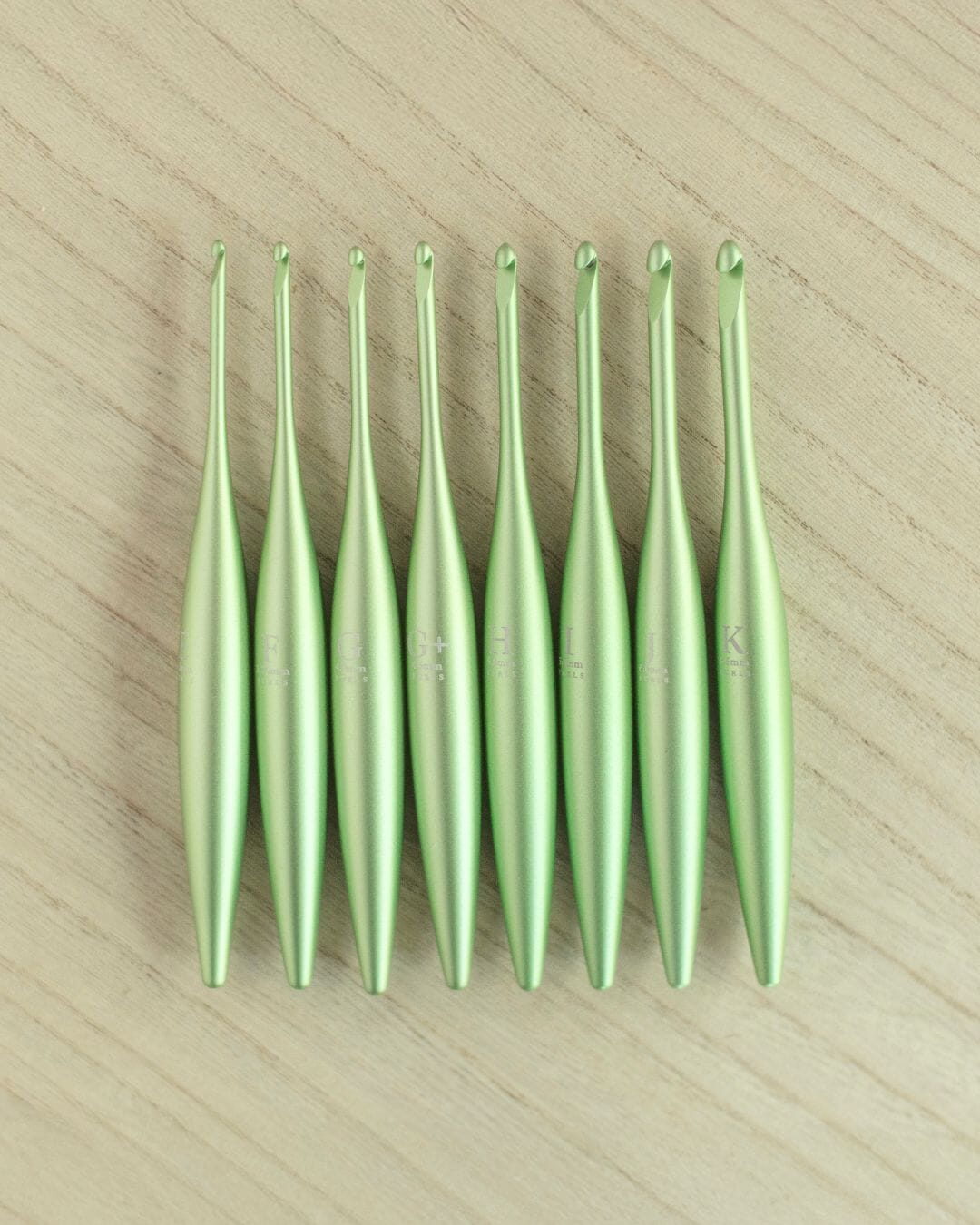 Limited Edition Pistachio Streamline Metal Crochet Hooks FurlsCrochet ALL 8 SIZES