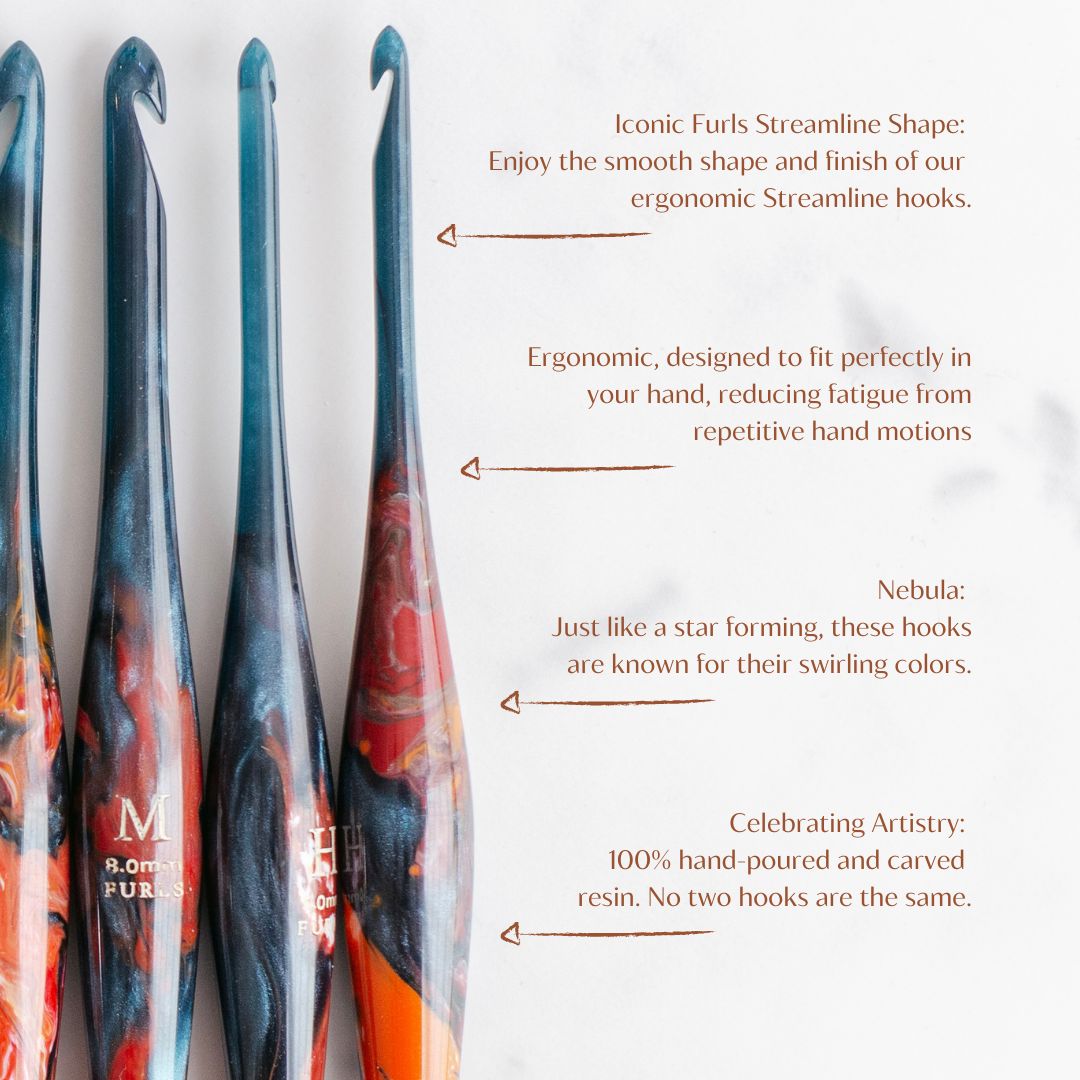 Limited Edition Nebula Streamline Resin Galaxy Crochet Hook LE Streamline Resin FurlsCrochet