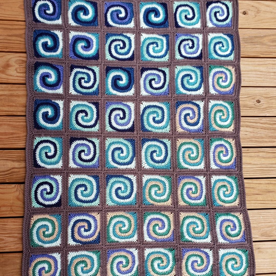 Spiraling Blocks Blanket Wander Kit Wander Pattern Kit FurlsCrochet