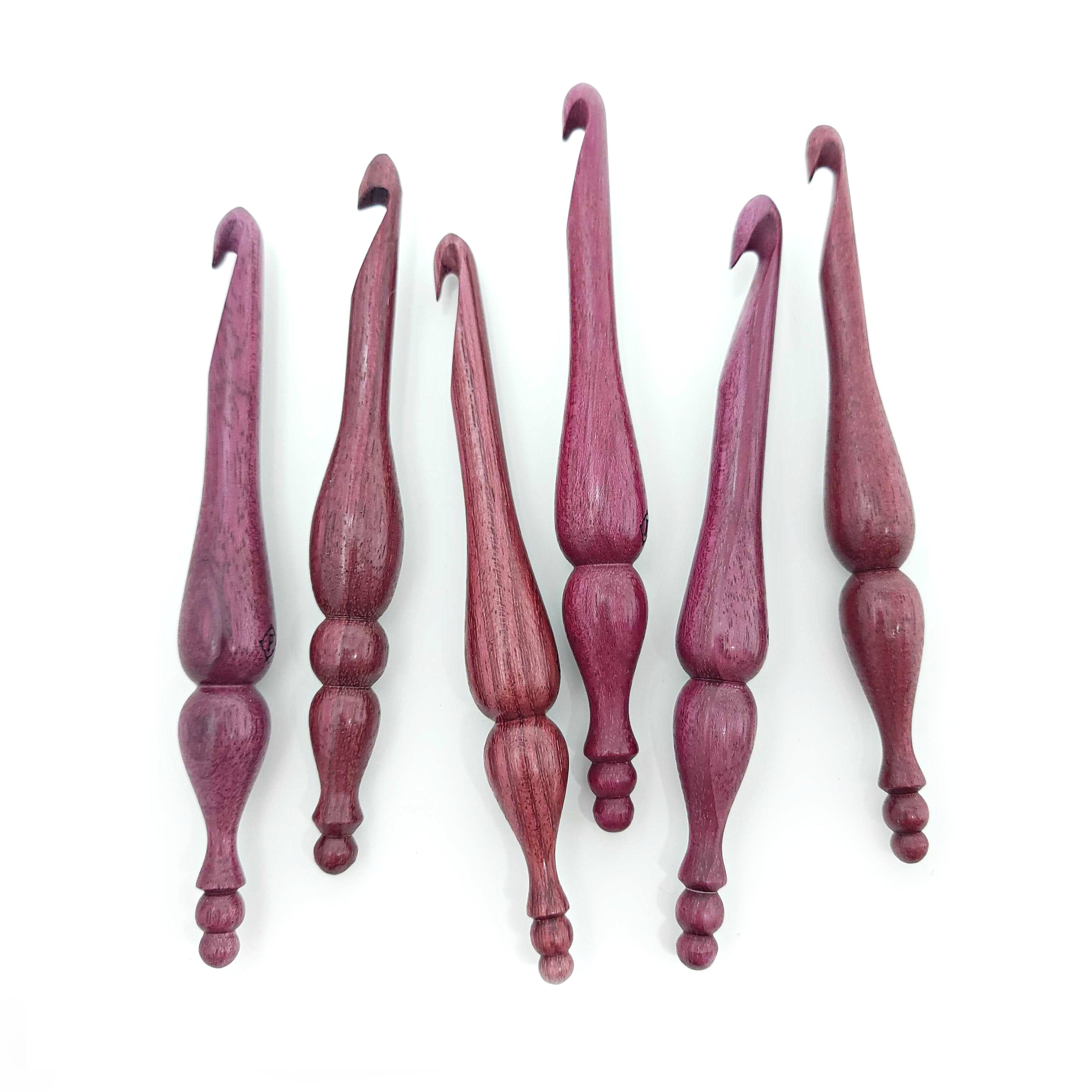 Alpha Series Purpleheart Handmade Wood Crochet Hook Alpha Hook Furls