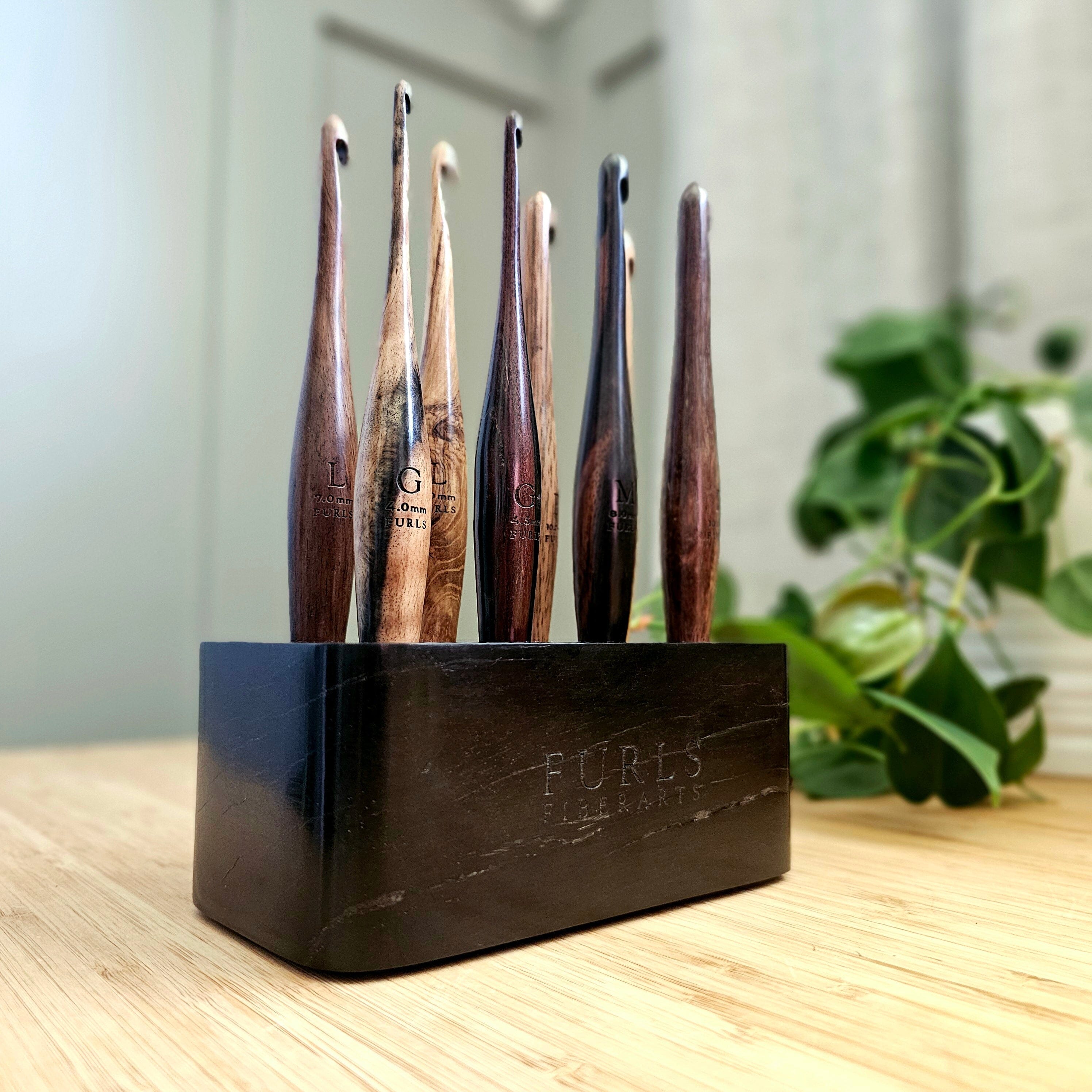 Limited Edition Eight Hook Standing Display in Ebony Hook Stand FurlsCrochet 